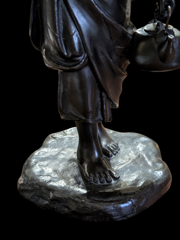 Japanese Meiji Period (1868-1912) Bronze Figure Of A Girl - Signed - Image 5