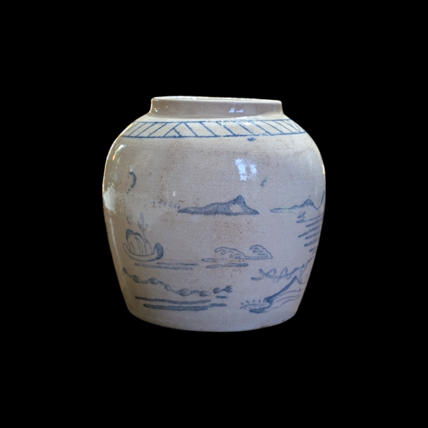 Victorian Blue & White Ginger Jar