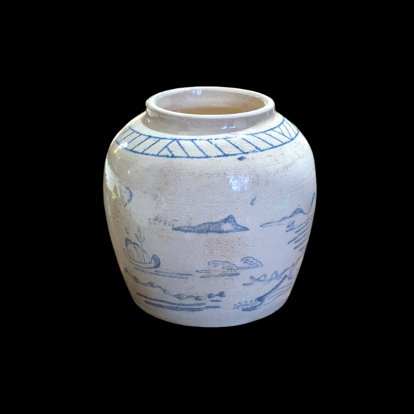 Victorian Blue & White Ginger Jar - Image 2