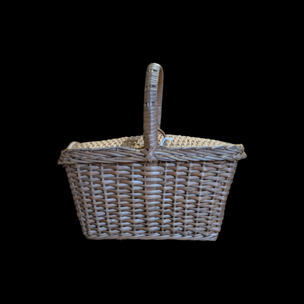 Vintage Mini French Wicker Picnic Basket