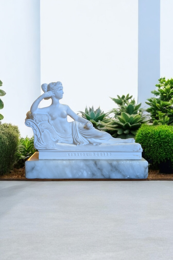 Paula Bonaparte Plaster Sculpture On Marble Base - Image 3