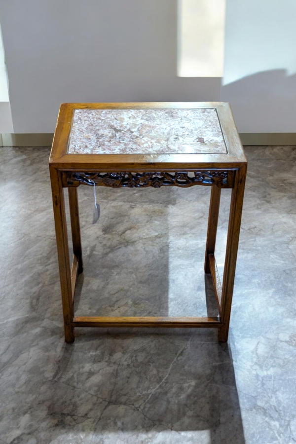 19th Century Marbles Topped Rosewood Chinese Side Table - Image 3