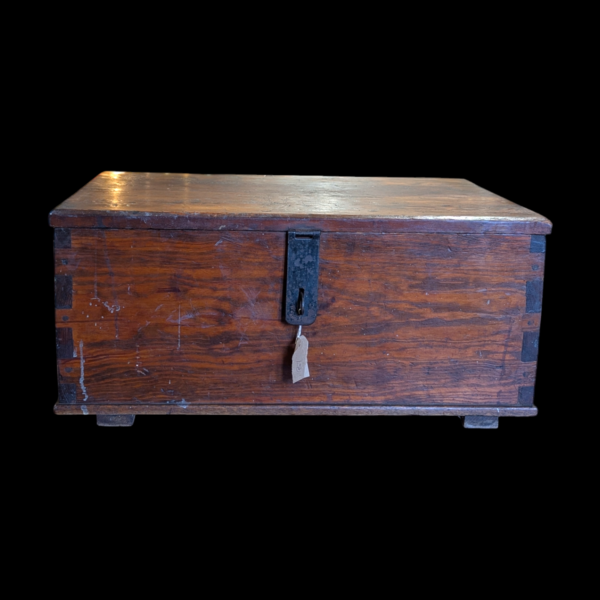 Antique Dovetail Jointed Wooden Trunk