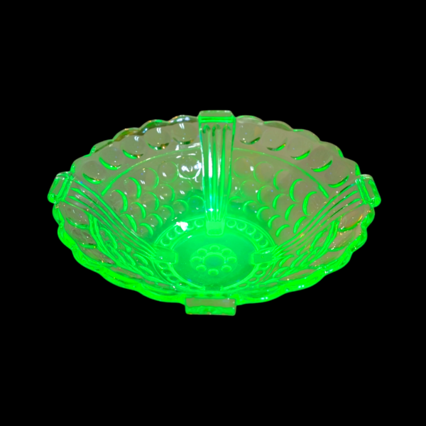 1830's Art Deco Uranium Glass Serving Bowl