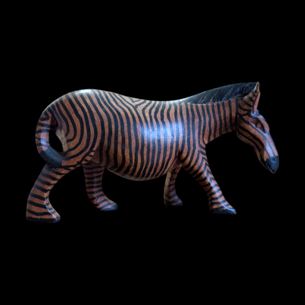 African Carved Wood Zebra