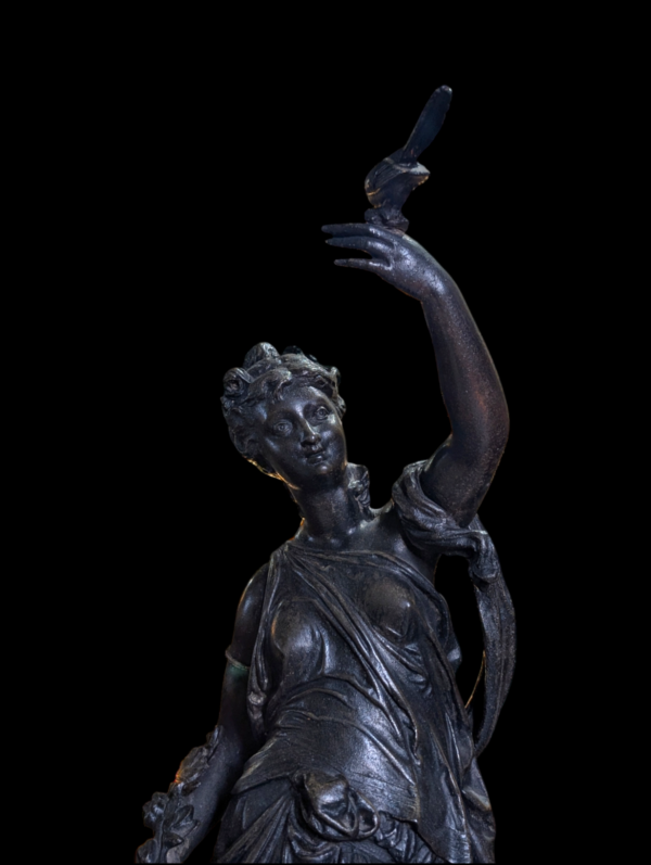 Large Art Nouveau Spelter Lady Sculpture - Image 3