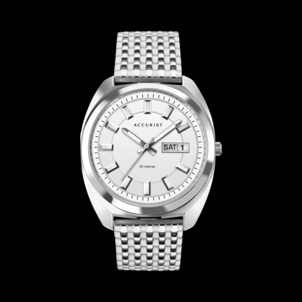 Gents Stainless Steel Round White Accurist 7334