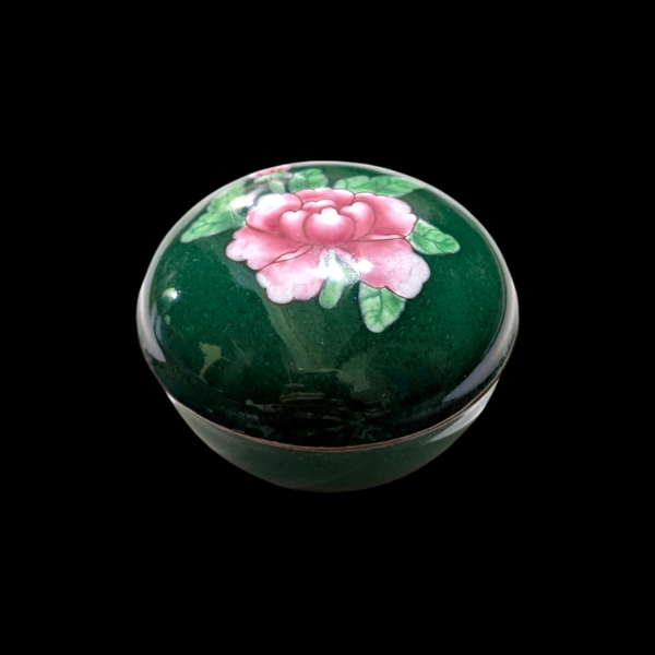 Floral Green Cloisonne Box