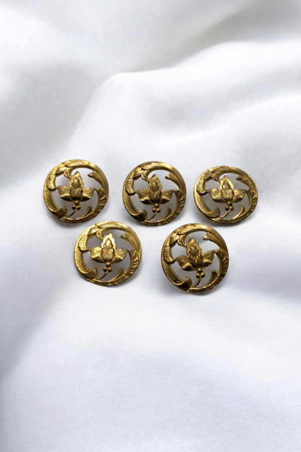 Set Of 5 French Gilt Buttons - Image 2