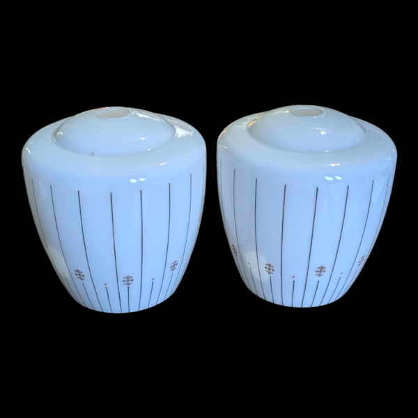 Pair Of 1930's Art Deco Hand Decorated Glass Lampshades - Image 2