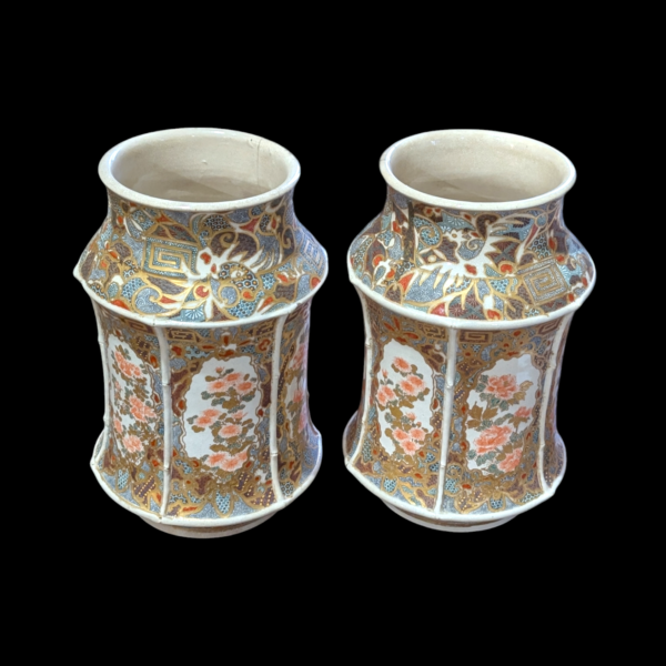 Pair Of Japanese Meiji Period  Satsuma Vases - Signed - Image 2