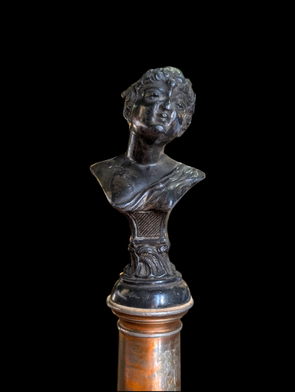 Art Nouveau Bronze Bust On Brass Base - Image 2