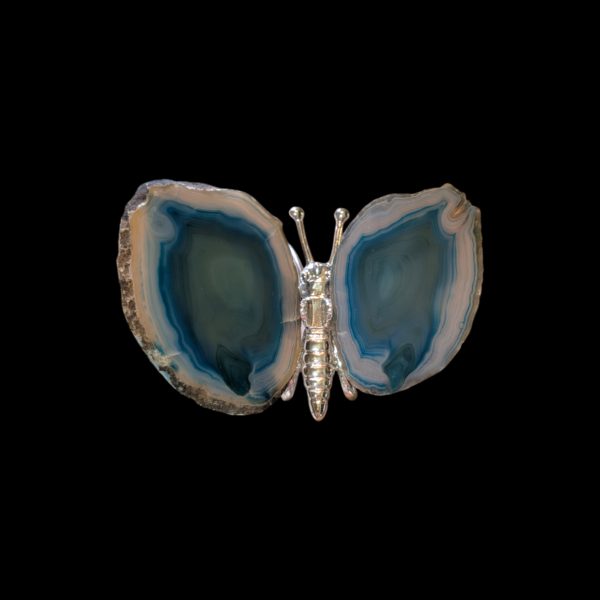 Blue Agate Butterfly Large