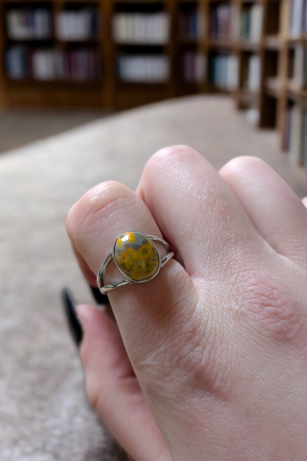 Sterling Silver & Bumble Bee Jasper Ring - Size N - Image 2