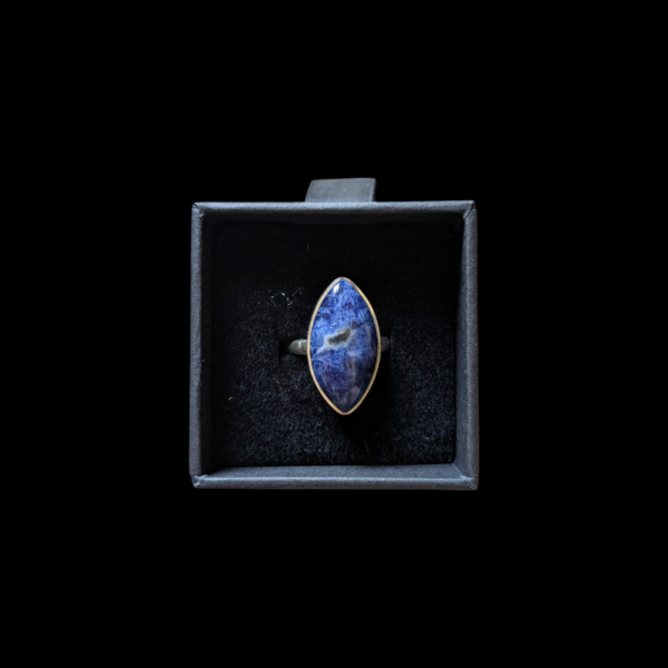 Sterling Silver & Sodalite Ring - Size O