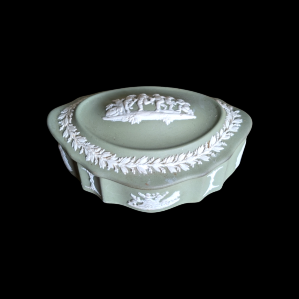 Green Wedgewood Jasperware Trinket Box