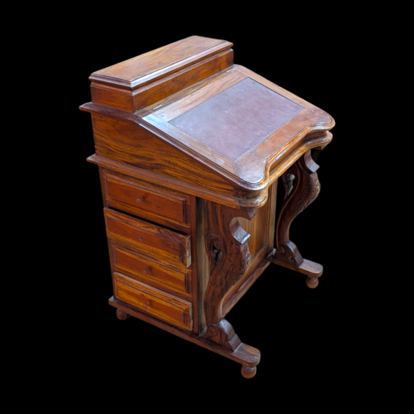 Early 20th Century Davenport Desk With Drawers To Either Side And Storage Under Lift Top