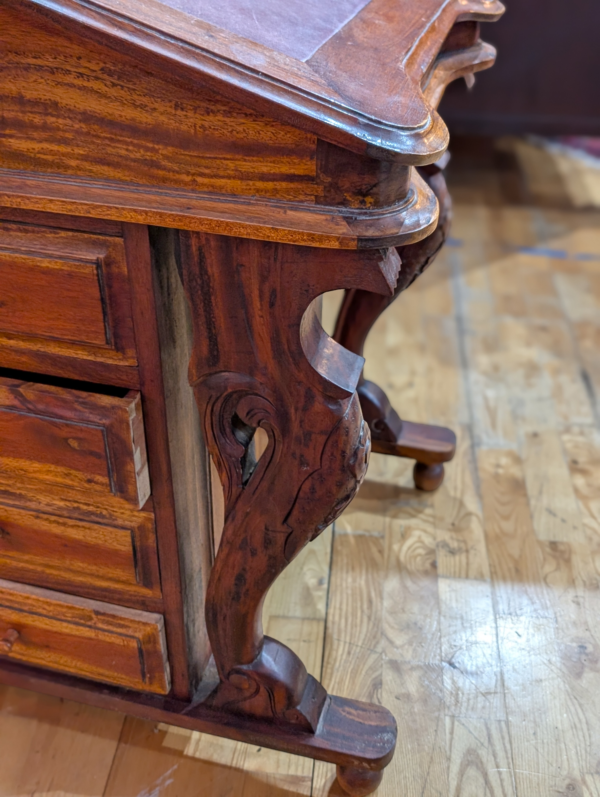 Early 20th Century Davenport Desk With Drawers To Either Side And Storage Under Lift Top - Image 4