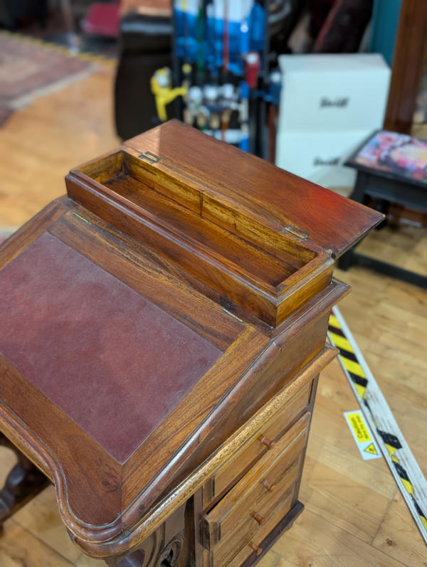 Early 20th Century Davenport Desk With Drawers To Either Side And Storage Under Lift Top - Image 8