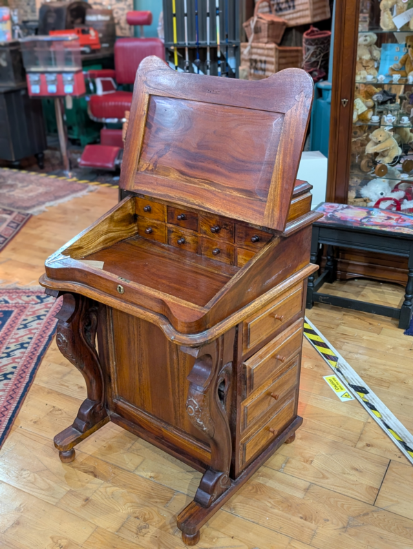 Early 20th Century Davenport Desk With Drawers To Either Side And Storage Under Lift Top - Image 9