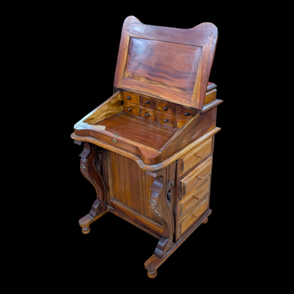 Early 20th Century Davenport Desk With Drawers To Either Side And Storage Under Lift Top - Image 3