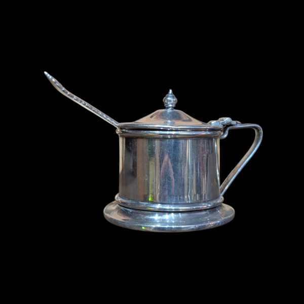 Sterling Silver 1921 Mustard Pot & Spoon