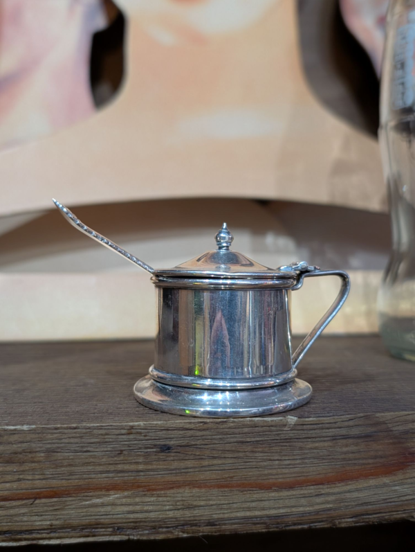 Sterling Silver 1921 Mustard Pot & Spoon - Image 3