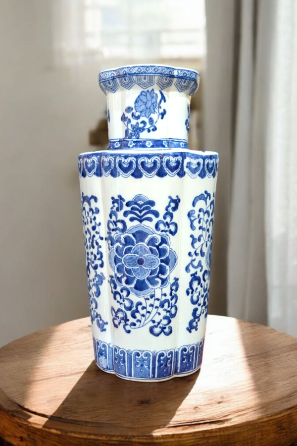 Large Chinese Blue & White Stick Stand - Image 2