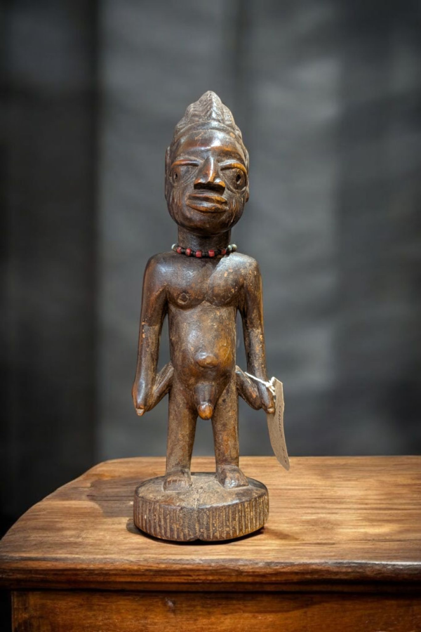 Early 20th Century Ibeji Male Carved Wood Figure Yoruba Tribe Nigeria - Image 4