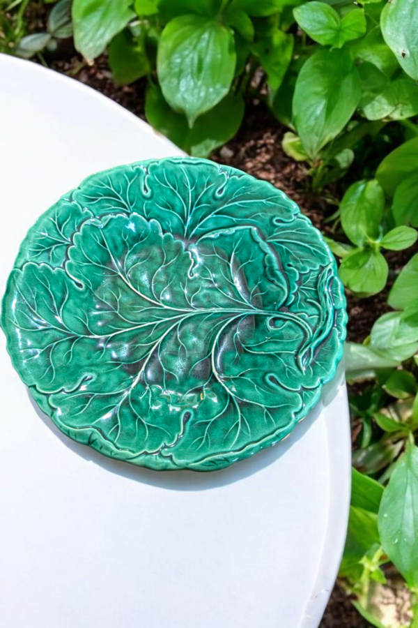 Majolica Style Cabbage Leaf Plate - Image 3