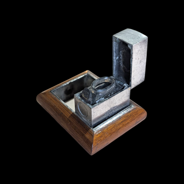 Victorian Inkwell On Walnut Stand - Image 2