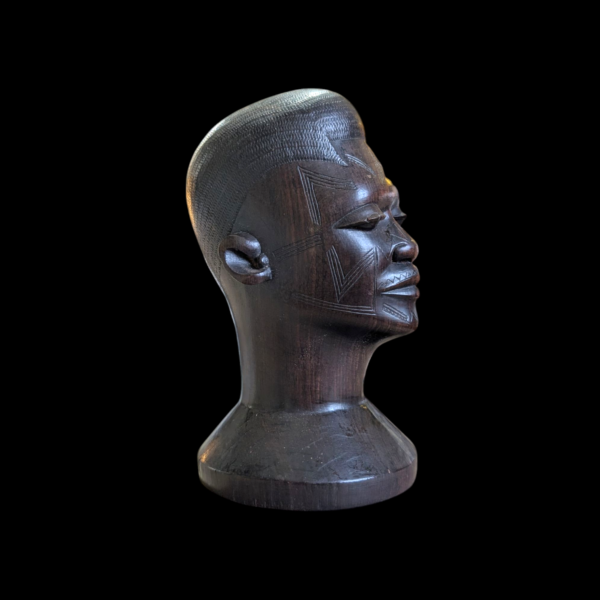 Saharan Carved Wood Tribal Head