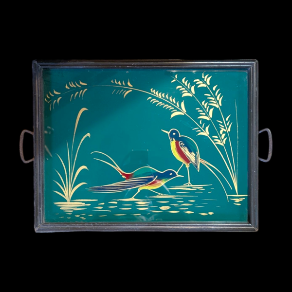 Hand Painted Vintage Chinoiserie Tray