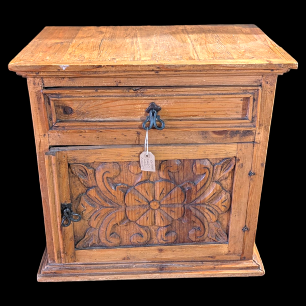 Vintage Carved Mango Wood Bedside Cabinet - Image 4