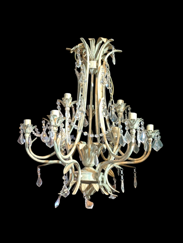 Oversized Cream Metal Classical Chandelier - Image 2