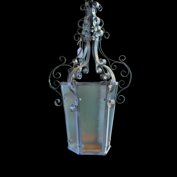 1940's French Metal & Glass Lantern