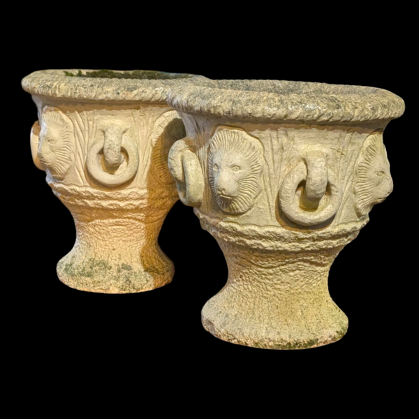 Pair Of Composite Urn Planters - Image 2