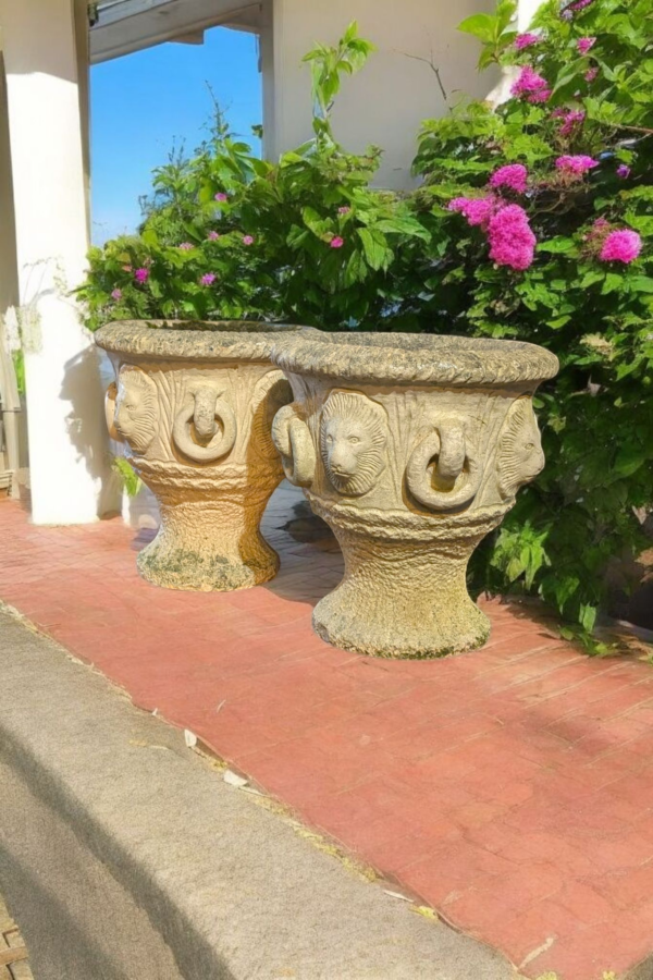 Pair Of Composite Urn Planters - Image 3