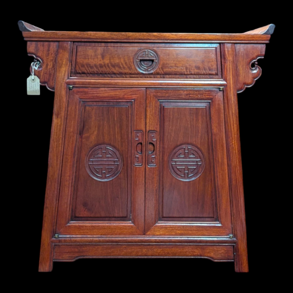 Oriental Mid Century Solid Wood Cabinet - Image 3