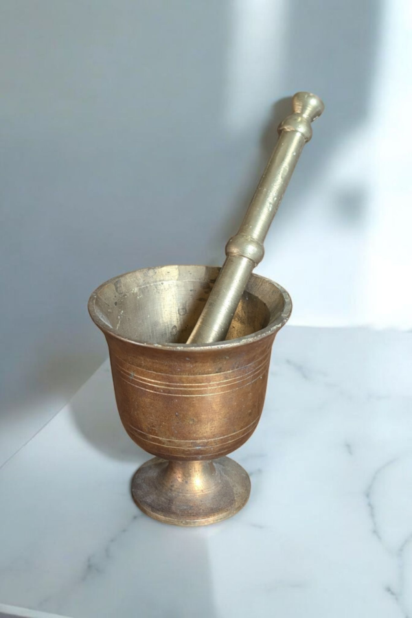 Antique Bronze Chemists Pestle & Mortar - Image 2