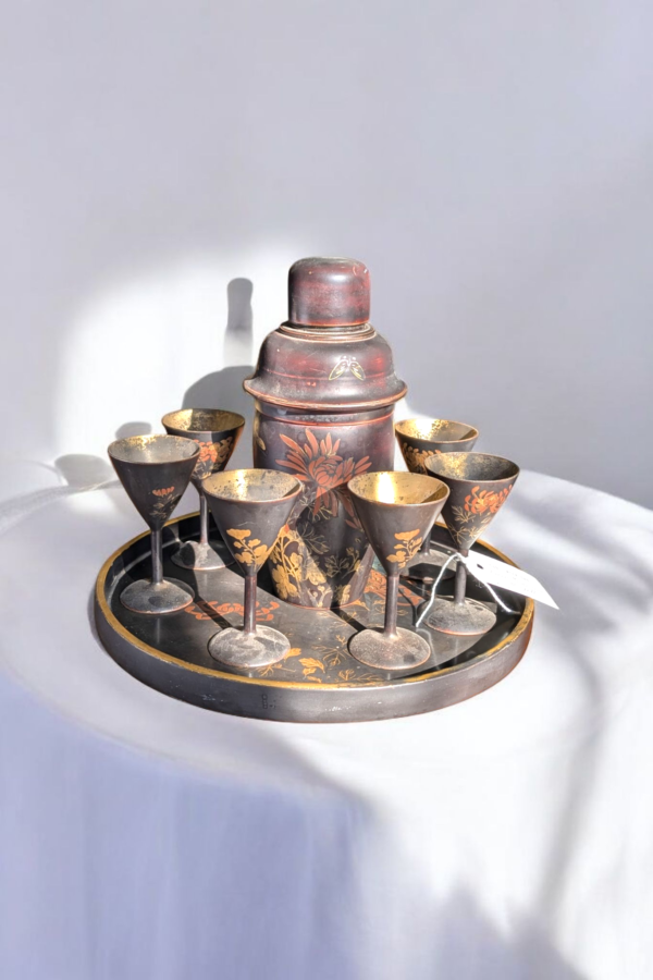 Art Deco Oriental Lacquered Cocktail Shaker Set - Image 4