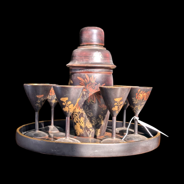 Art Deco Oriental Lacquered Cocktail Shaker Set - Image 3