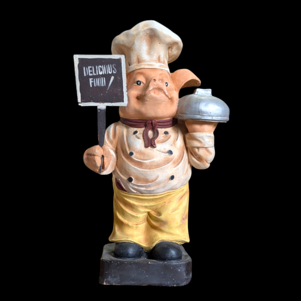 Large Vintage Chef Pig Advertisement Figure