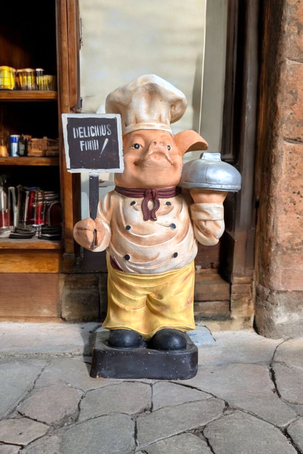 Large Vintage Chef Pig Advertisement Figure - Image 3