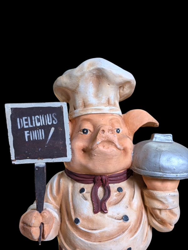 Large Vintage Chef Pig Advertisement Figure - Image 5