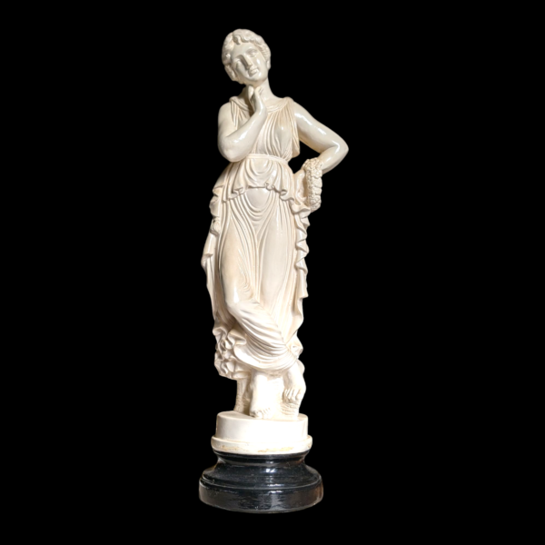 Large Painted Plaster Art Nouveau Lady Sculpture