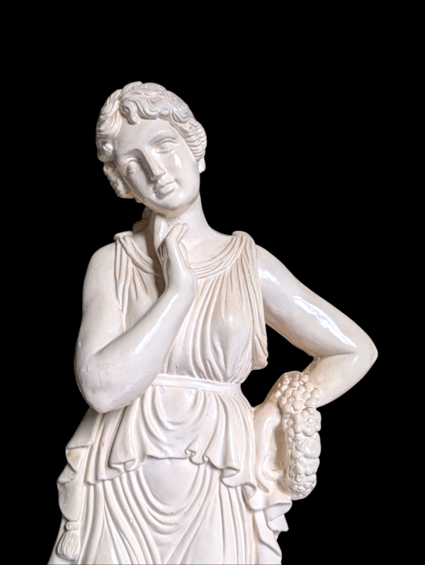 Large Painted Plaster Art Nouveau Lady Sculpture - Image 3