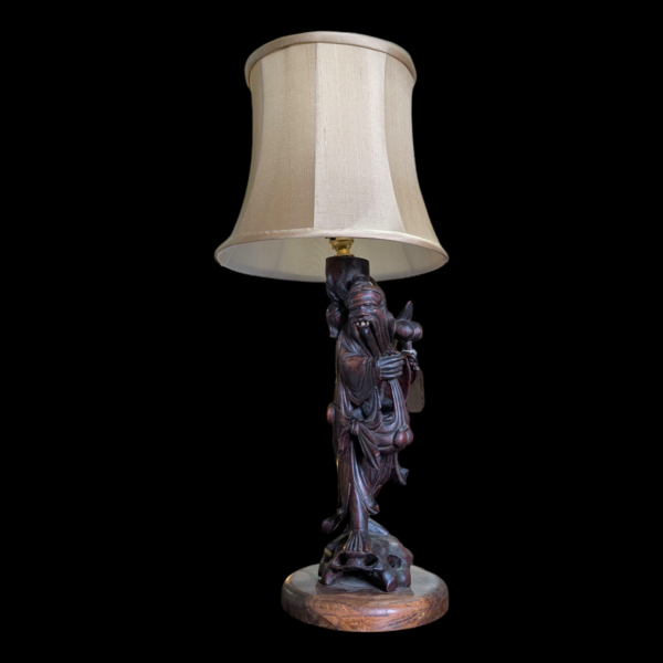 Early 20th Century Hand Carved Chinese Table Lamp