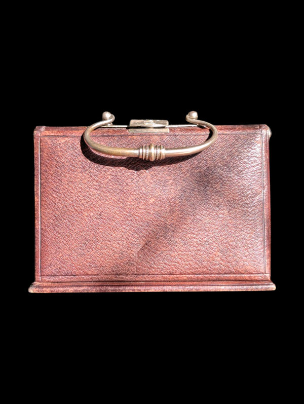 Victorian Bone Handled Sterling Silver Travelling Sewing Kit In Handbag Shaped Carrier - Image 7