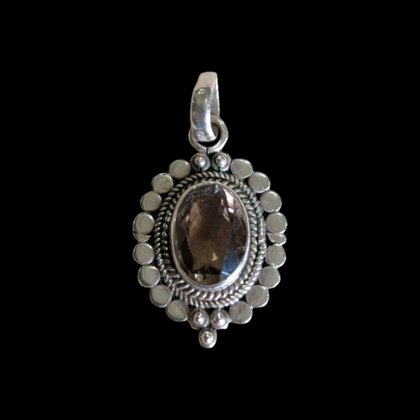 Sterling Silver & Smokey Quartz Pendant